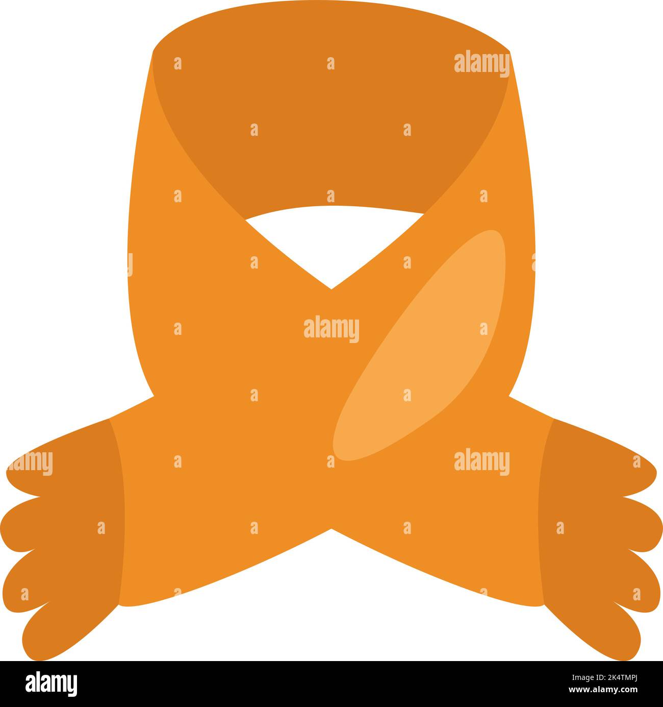 Golden scarf, illustration, vector on a white background. Stock Vector