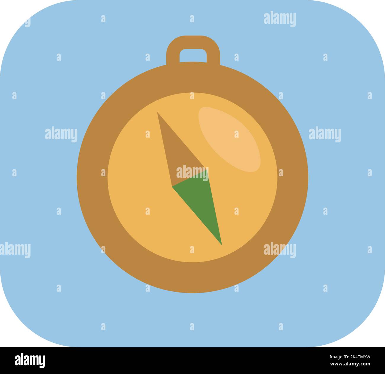 Camping compass, illustration, vector on a white background. Stock Vector