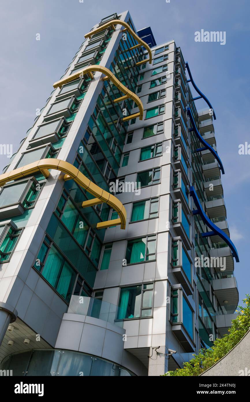 No. 1 Homestead Road, a 12-storey luxury apartment block on The Peak, Hong Kong Island Stock Photo