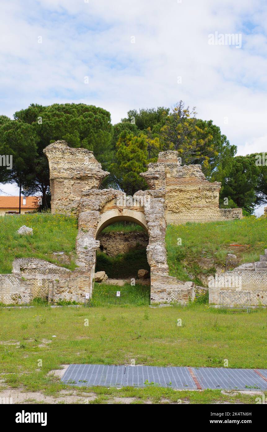 Larino - Remains of the Roman amphitheater I sec. AD, it was intended ...