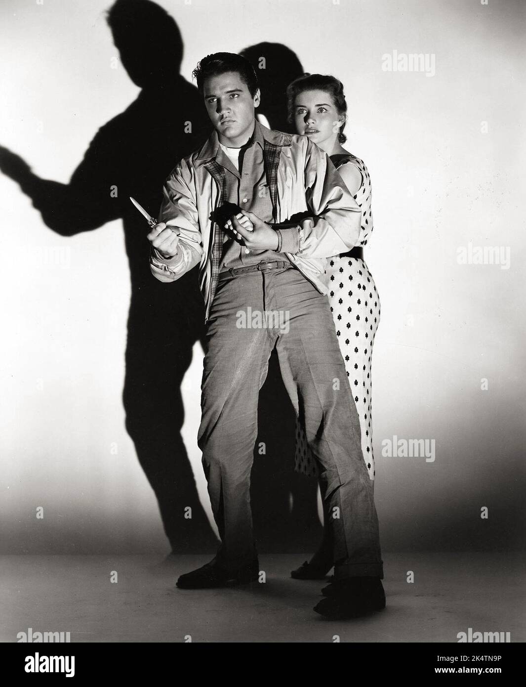 Elvis Presley and Dolores Hart in 'King Creole' (Paramount, 1958). Keybook Still. Stock Photo