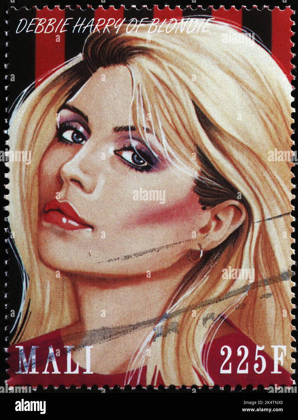 Debbie Harry of Blondie on postage stamp if Mali Stock Photo