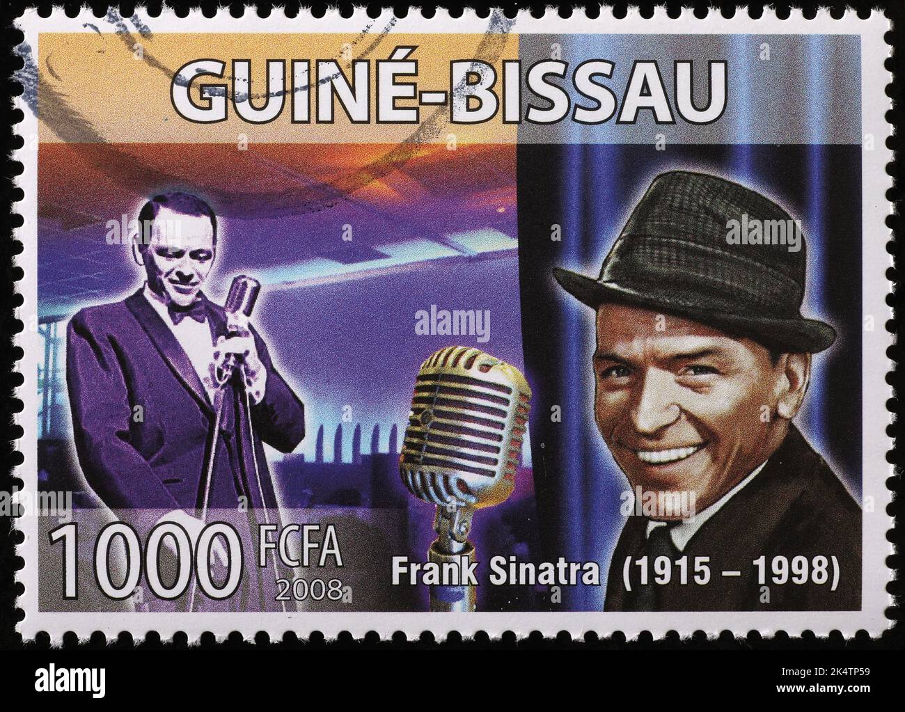 Frank Sinatra on postage stamp of Guinea Bissau Stock Photo