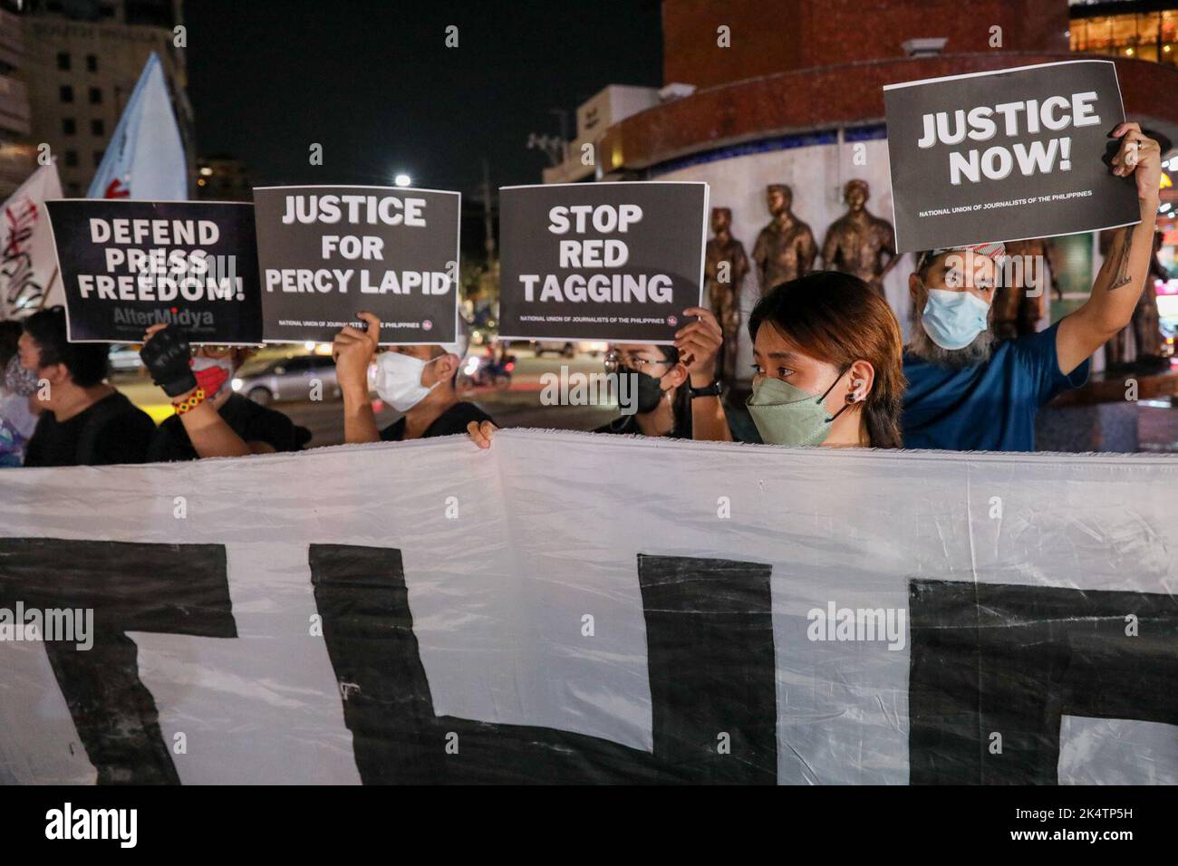 Manila, Philippines. 4th Oct, 2022. Members of various media