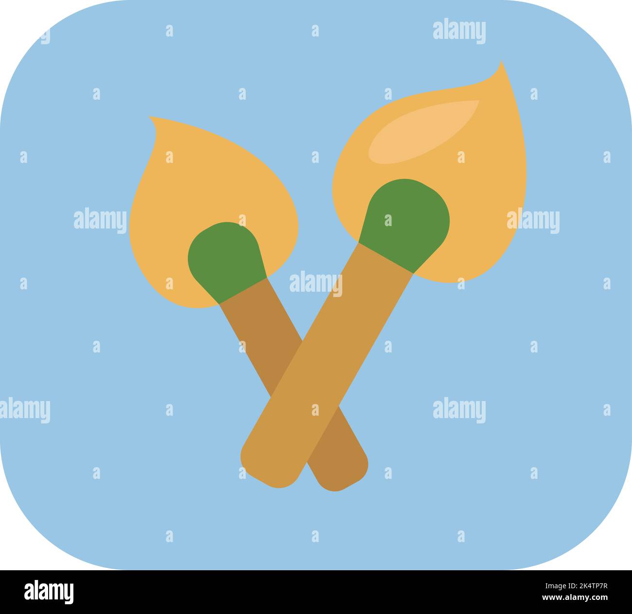 Camping matches, illustration, vector on a white background. Stock Vector