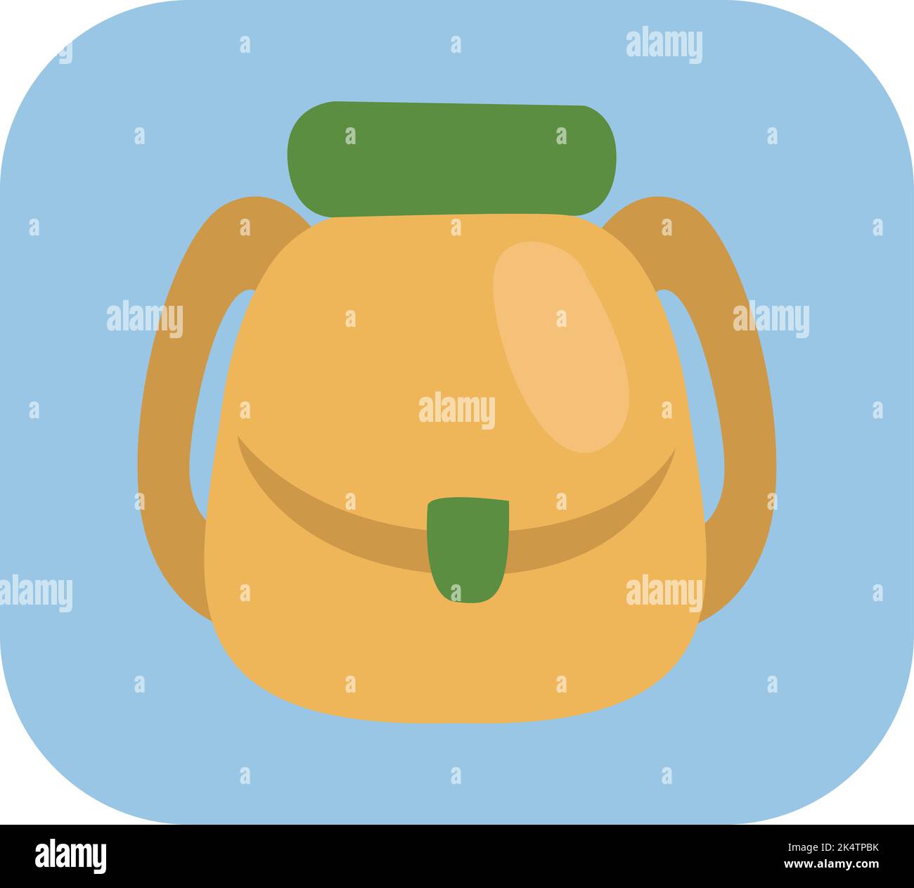 Camping backpack, illustration, vector on a white background. Stock Vector