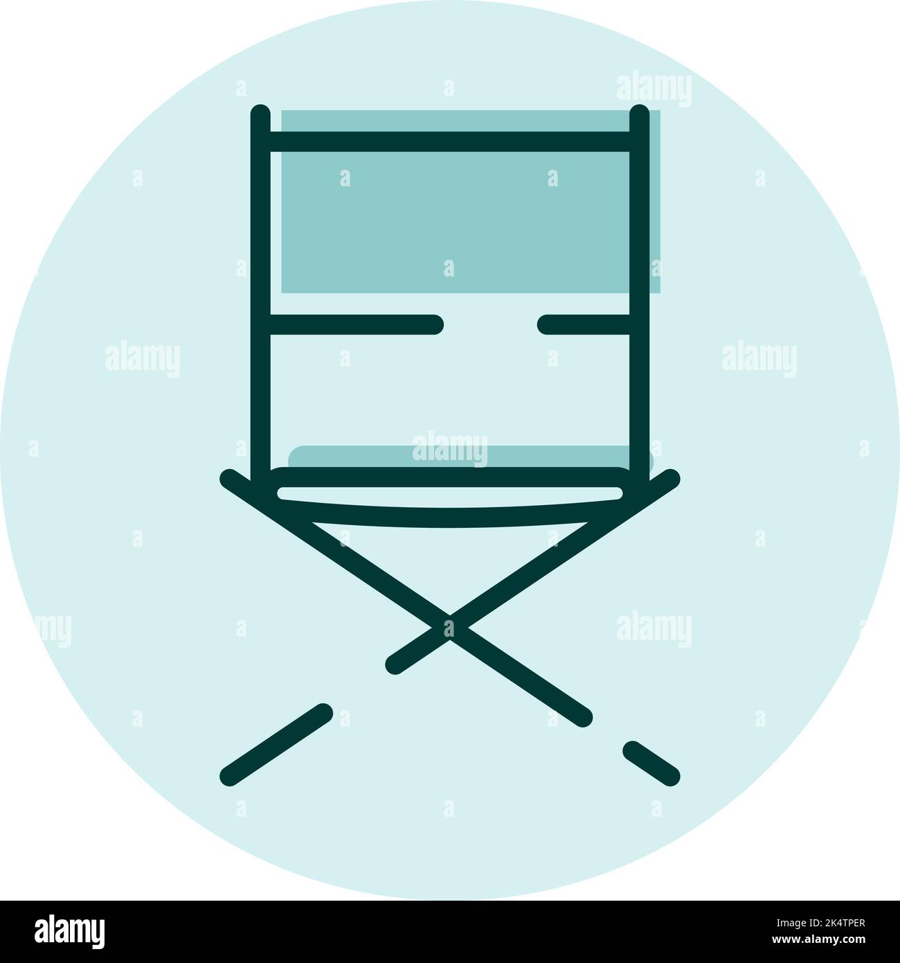 Camping chair, illustration, vector on a white background. Stock Vector