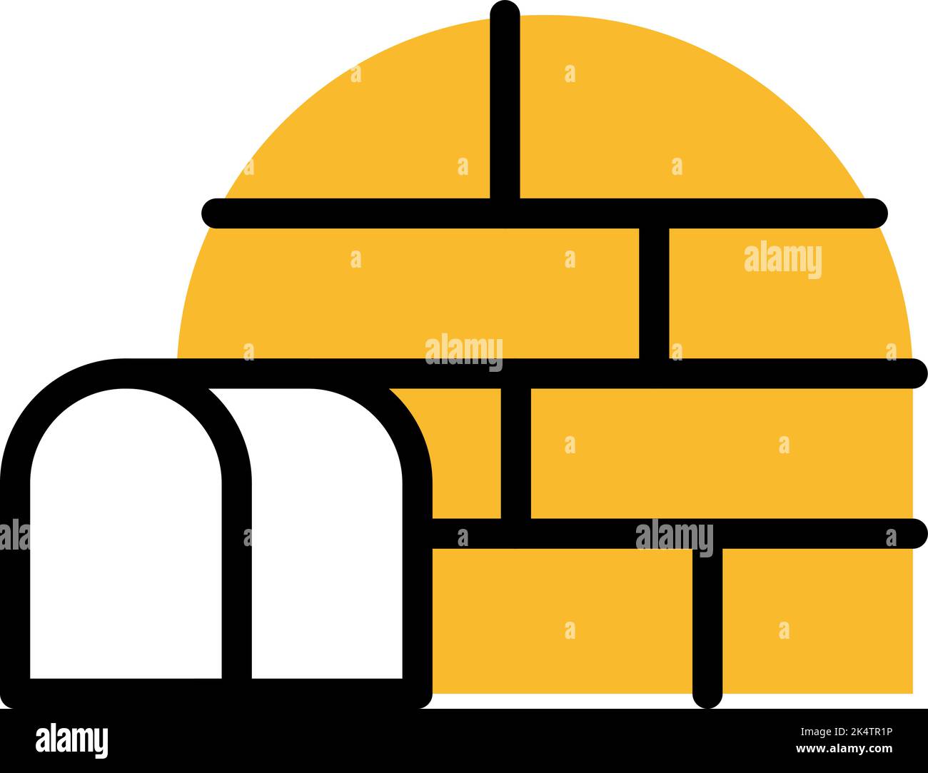Winter igloo, illustration, vector on a white background. Stock Vector