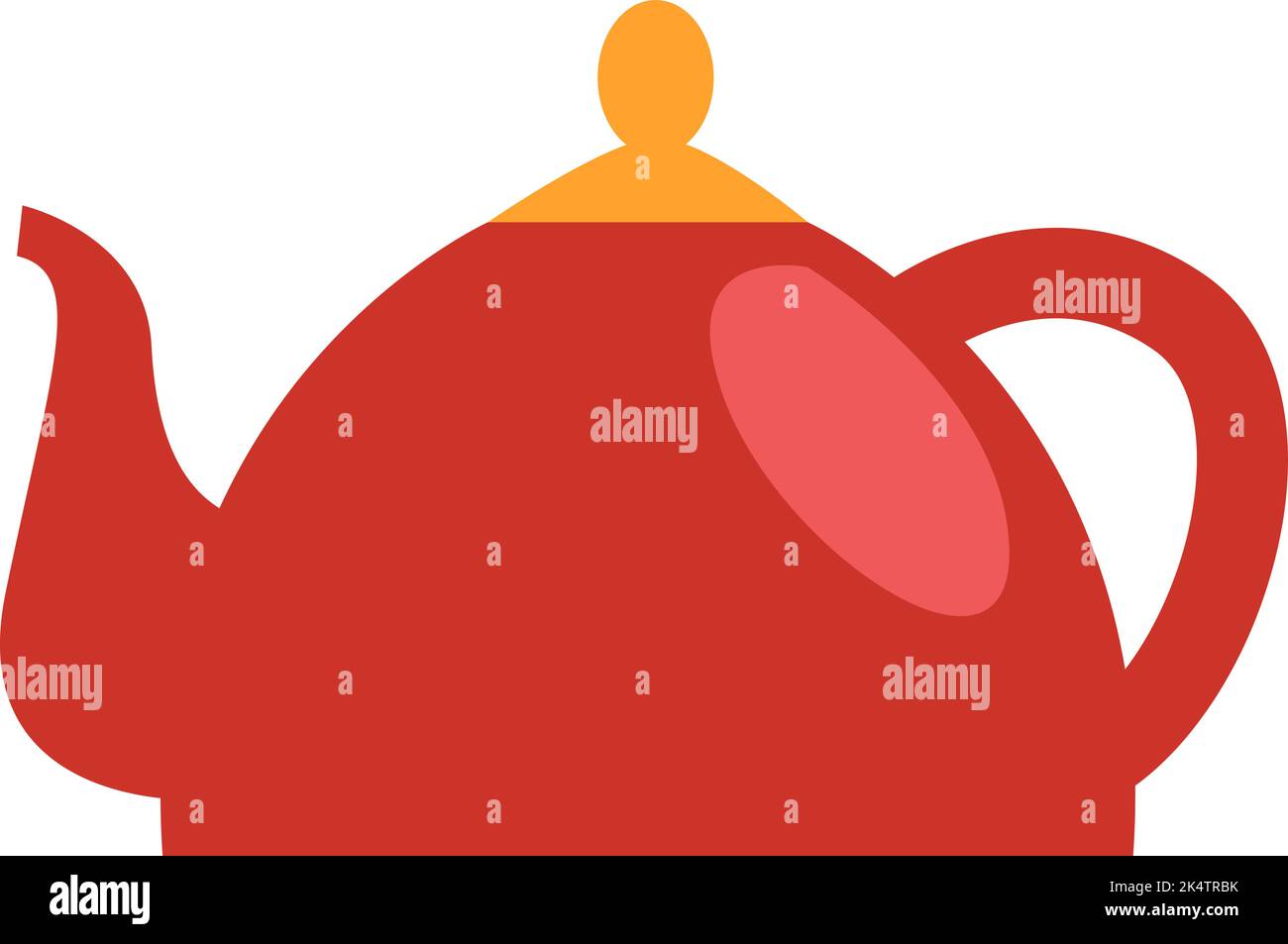 Red teapot, illustration, vector on a white background. Stock Vector
