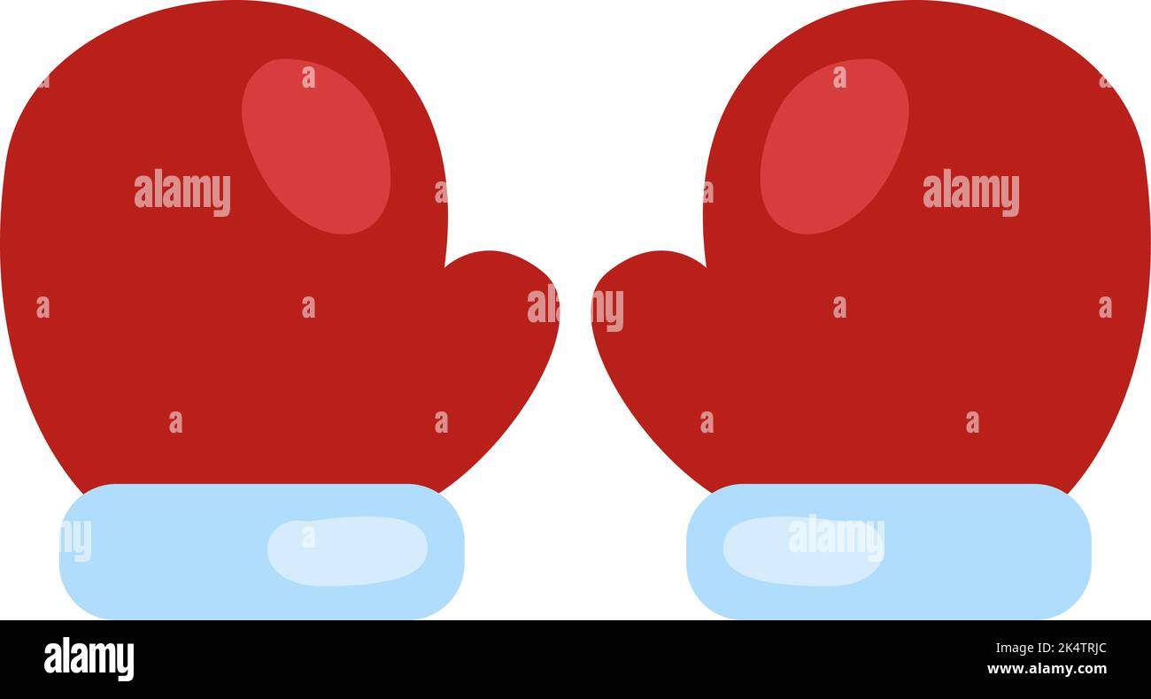 Winter mittens, illustration, vector on a white background. Stock Vector