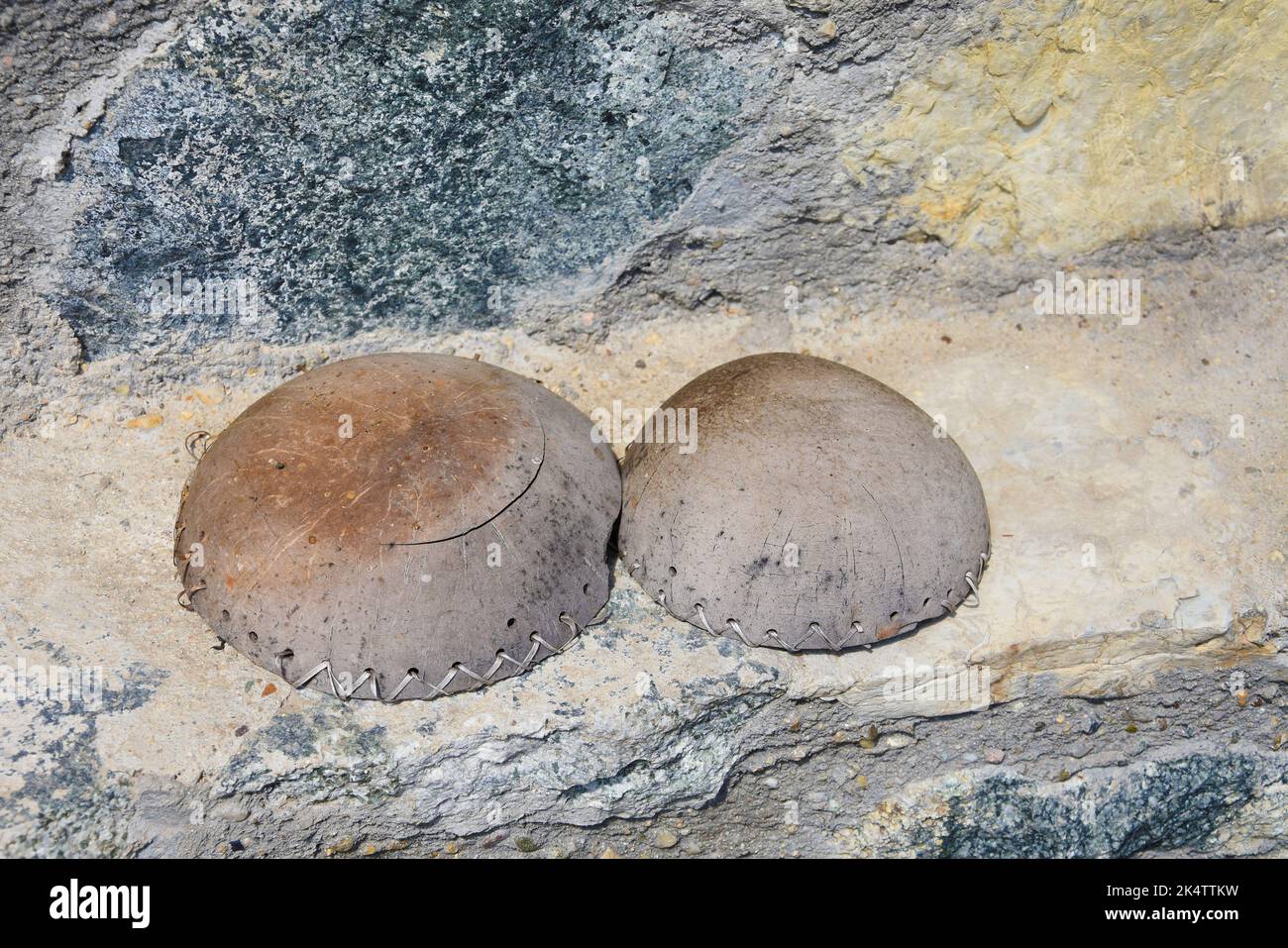 ancient-dishes-for-food-made-from-wood-stock-photo-alamy