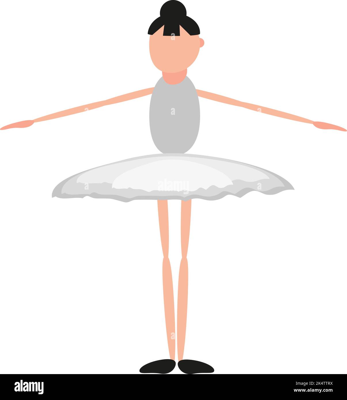 Battement ballet move, illustration, vector on a white background. Stock Vector