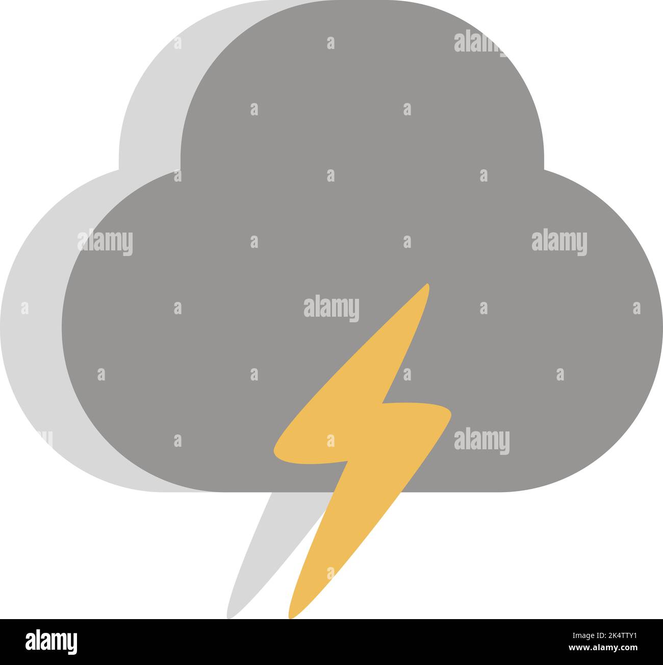 Thunder cloud, illustration, vector on a white background. Stock Vector