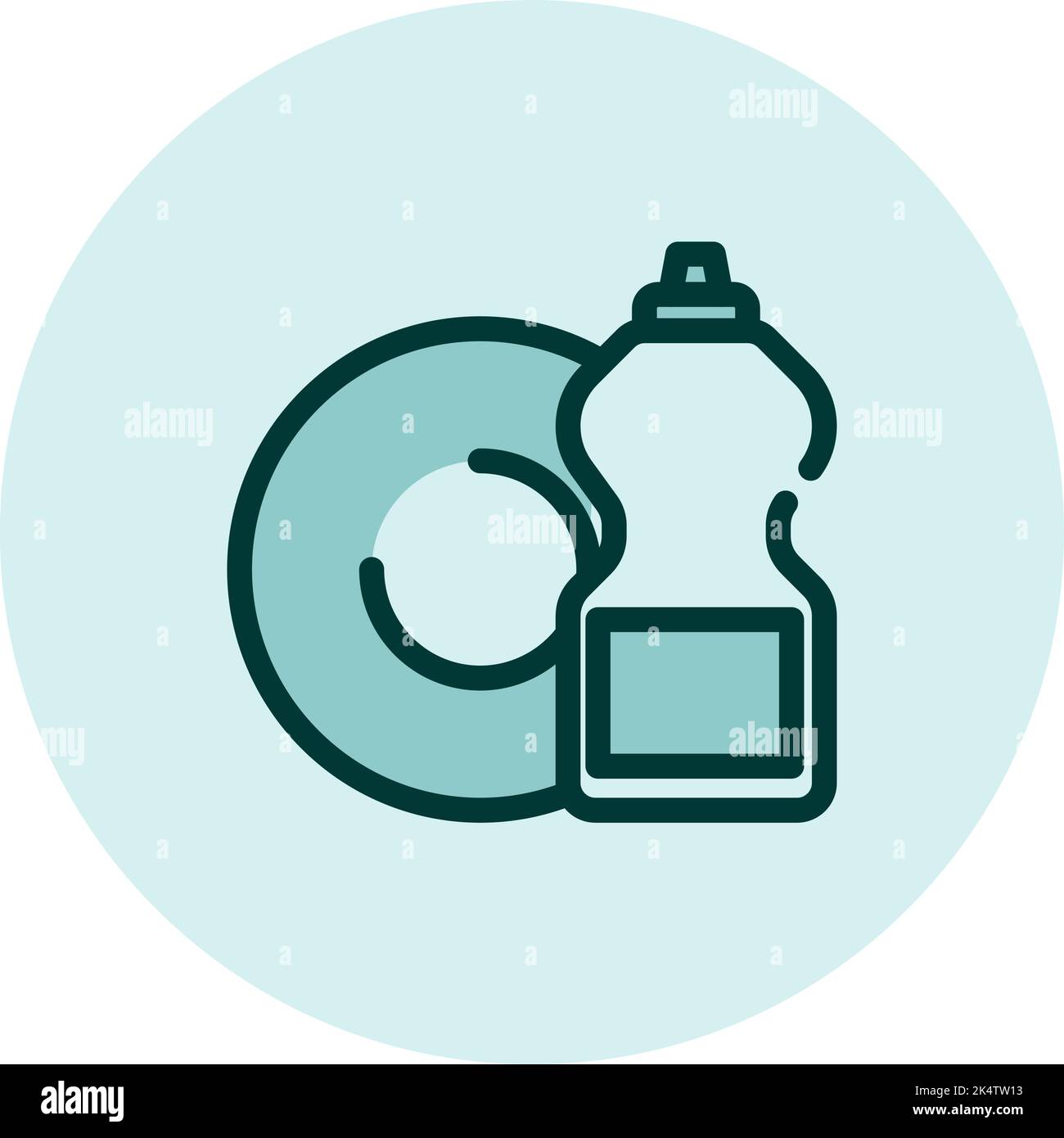 Cleaning dish soap, illustration, vector on a white background. Stock Vector