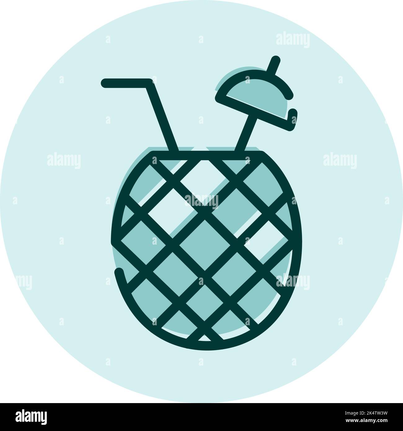 Pineapple drink, illustration, vector on a white background Stock