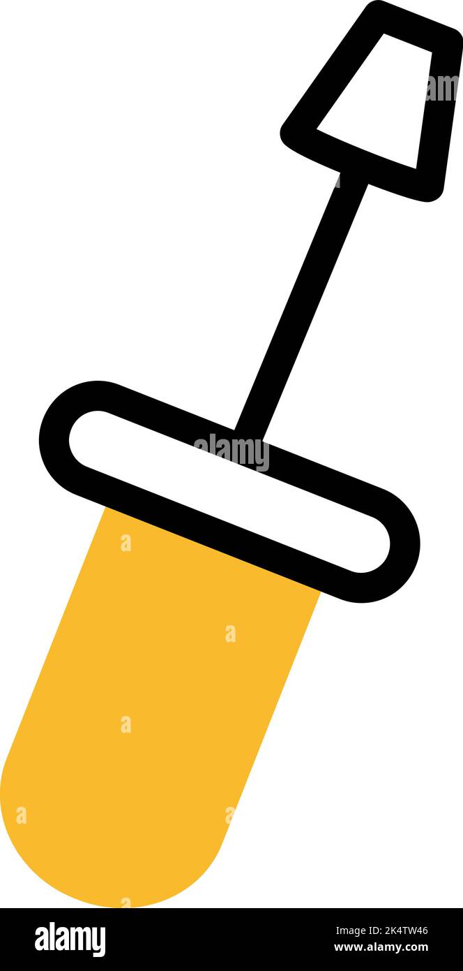 Construction screw driver, illustration, vector on a white background. Stock Vector
