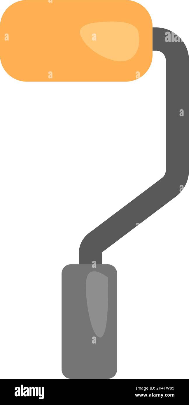 Construction roller, illustration, vector on a white background. Stock Vector