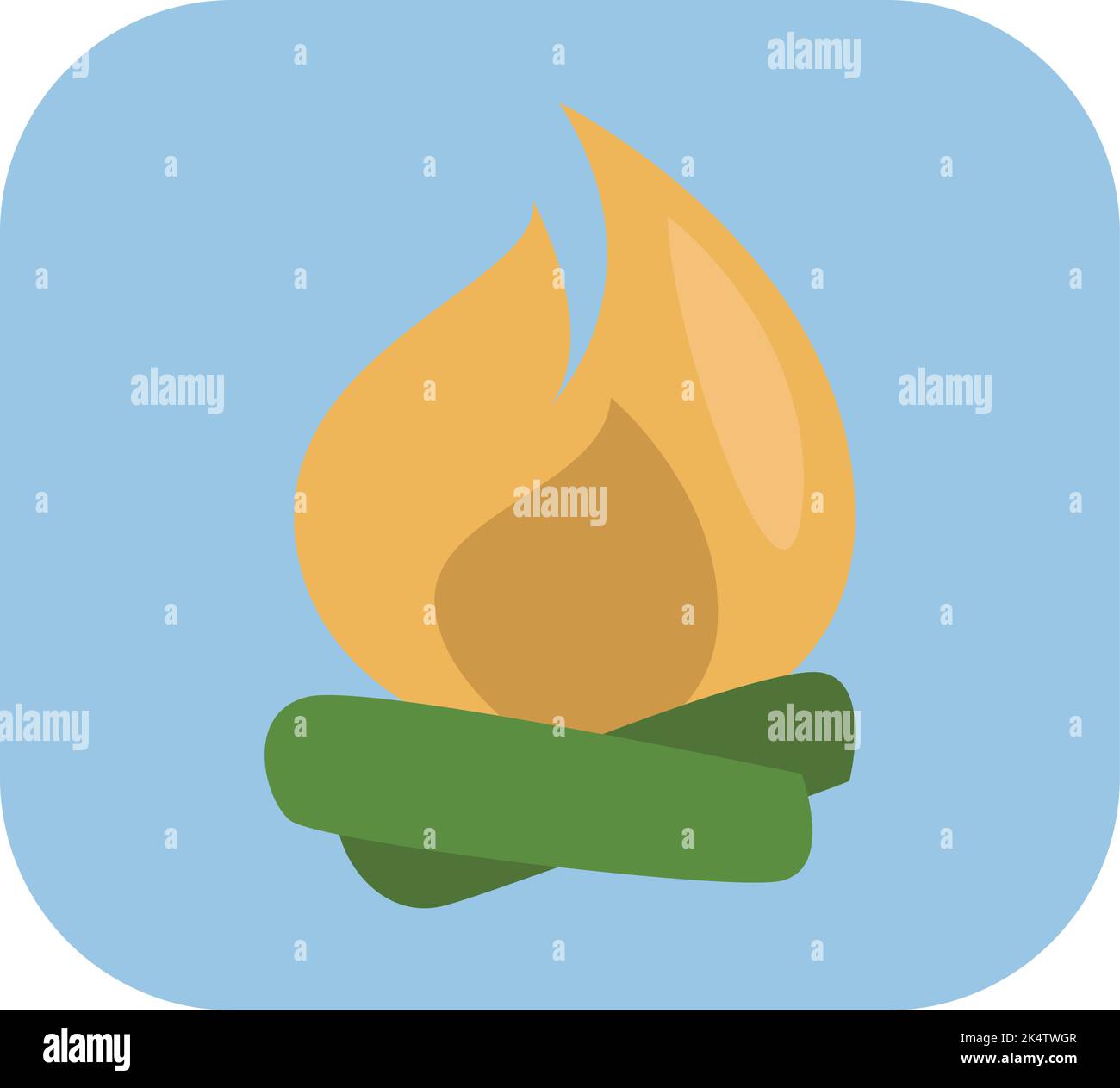 Camping bonfire, illustration, vector on a white background. Stock Vector