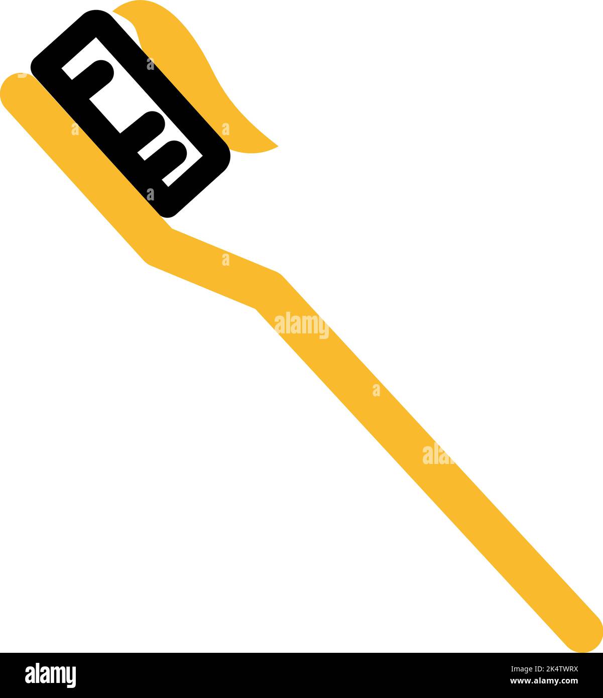 Toothbrush with toothpaste, illustration, vector on a white background. Stock Vector