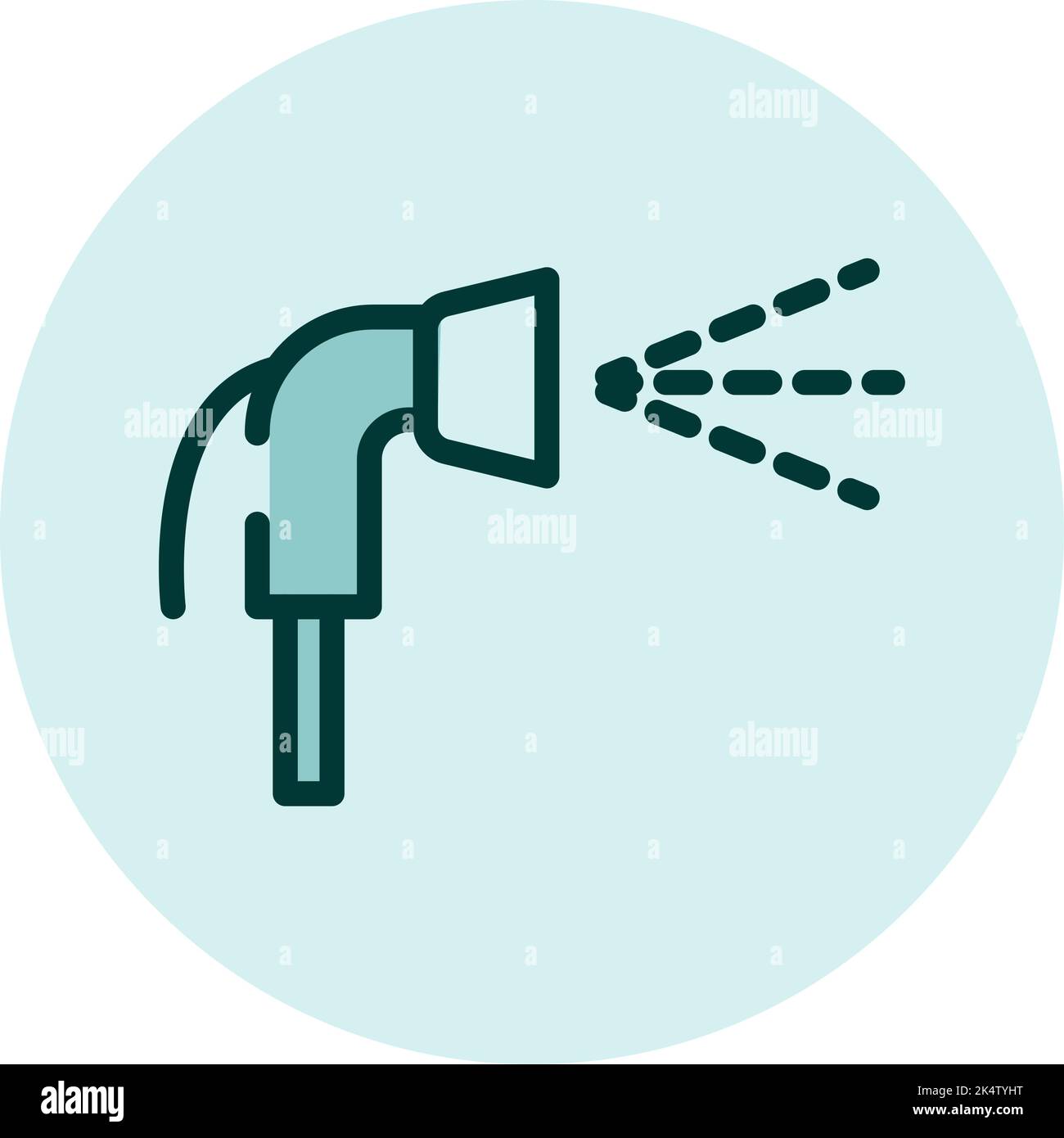 Watering hose, illustration, vector on a white background. Stock Vector