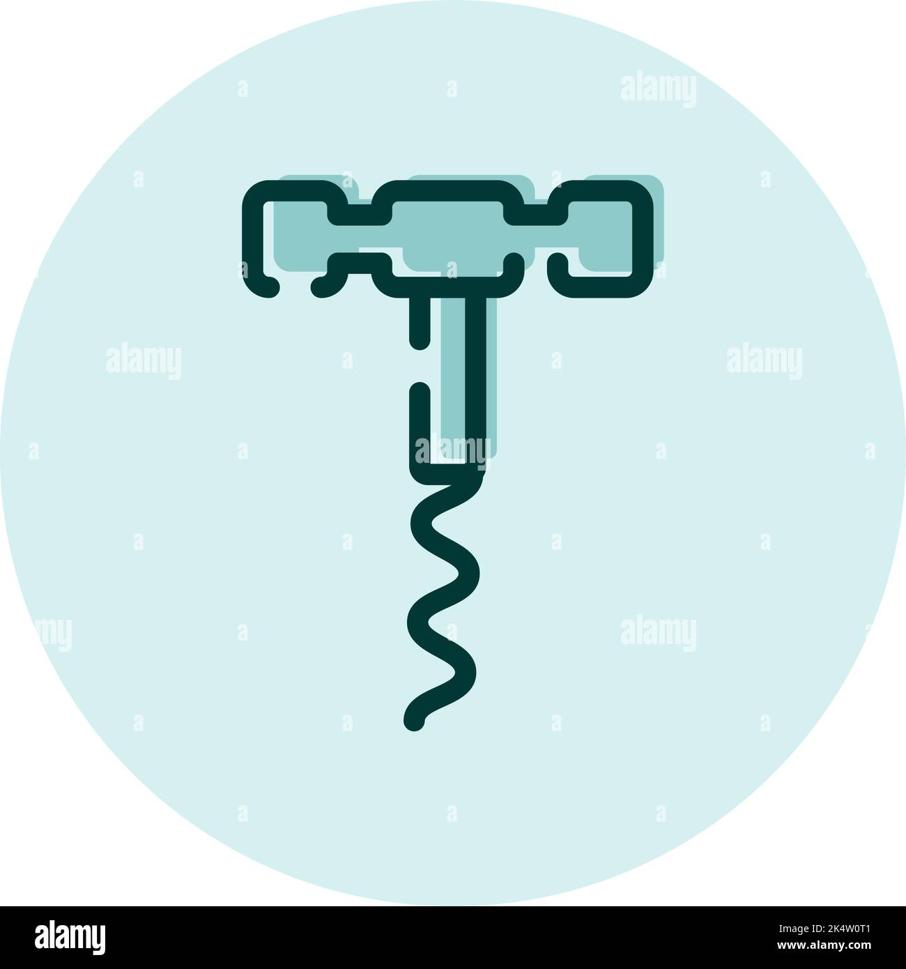 Wine opener, illustration, vector on a white background. Stock Vector