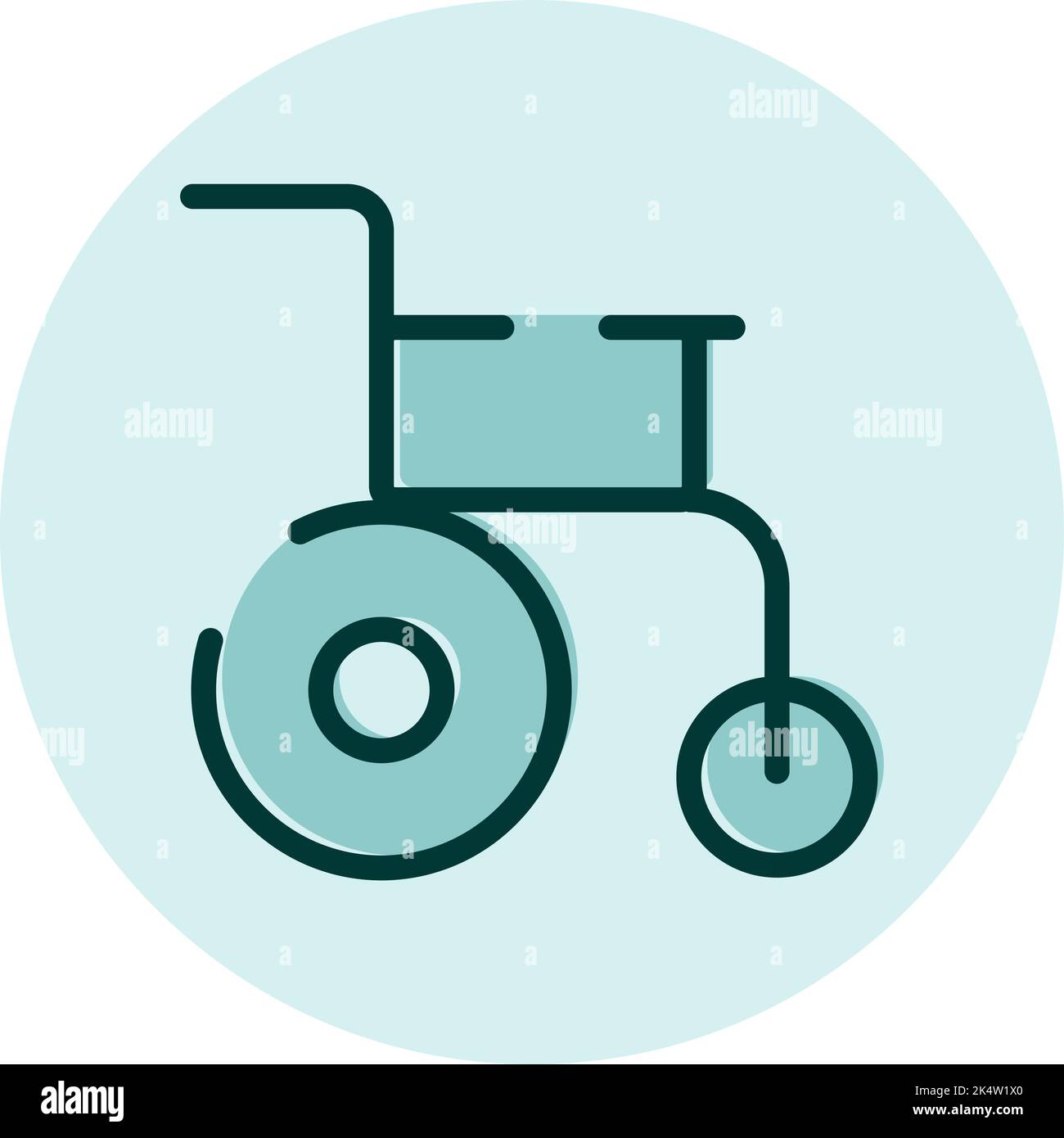 Wheel chair, illustration, vector on a white background. Stock Vector