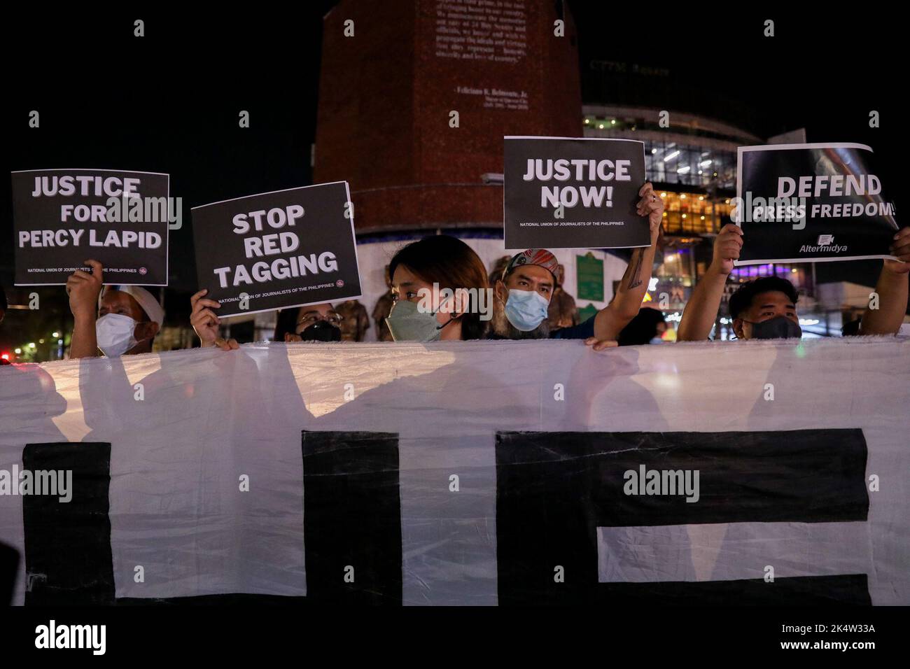 Manila, Philippines. 4th Oct, 2022. Members of various media