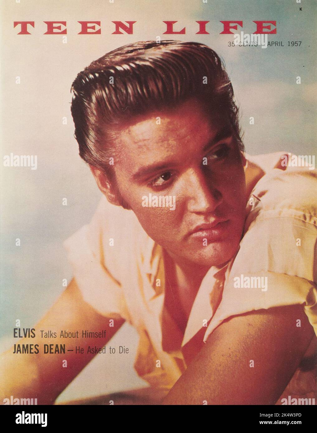 Teen Life Magazine cover #1 (Filosa Publications, 1957) Elvis talks about himself Stock Photo