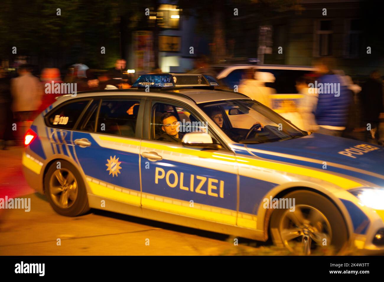 Munich, Germany. 03rd Oct, 2022. Police operation in front of the
