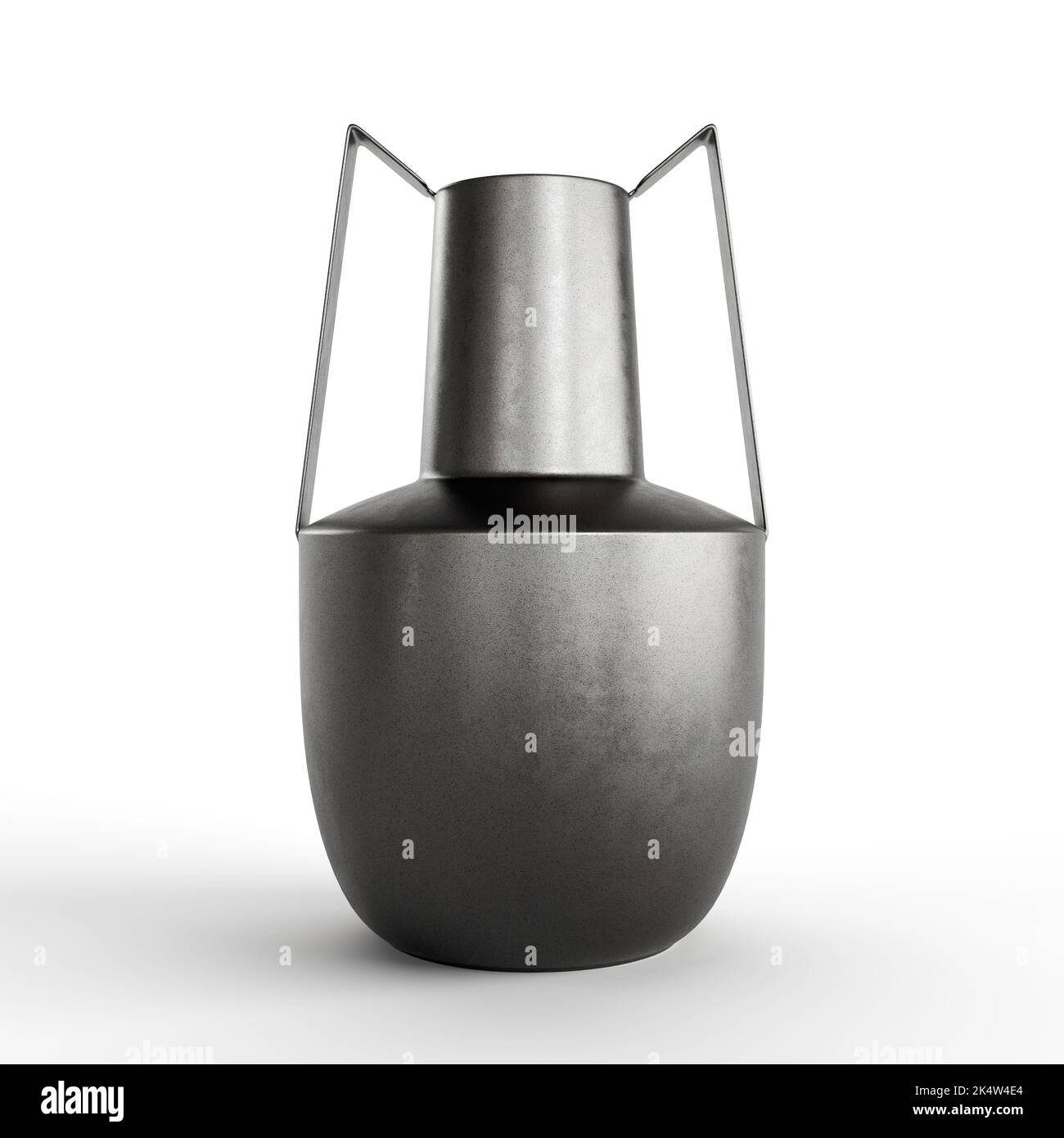 A black metal vase isolated in white background Stock Photo - Alamy