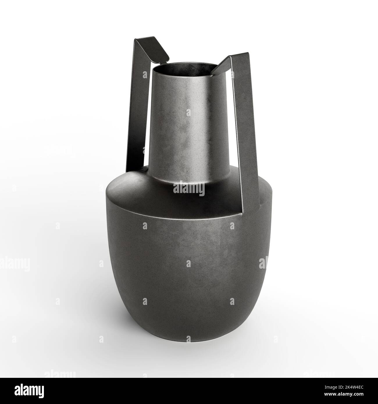 A black metal vase isolated in white background Stock Photo - Alamy