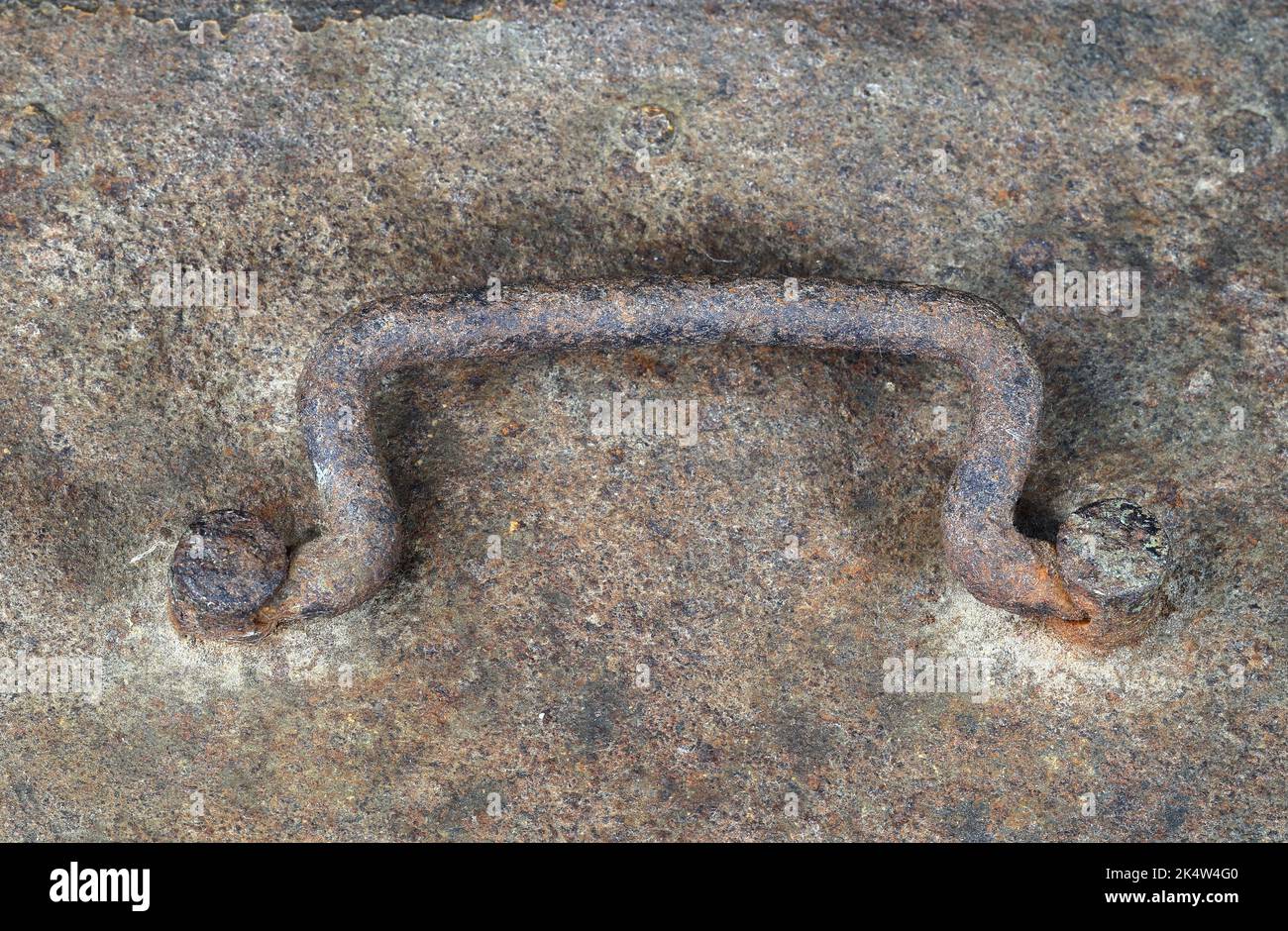 Rust of metals. Corrosion of metal. Rust and corrosion in the weld. Corrosive Rust on old iron, grunge rust texture, Rush on handle of the metal box. Stock Photo
