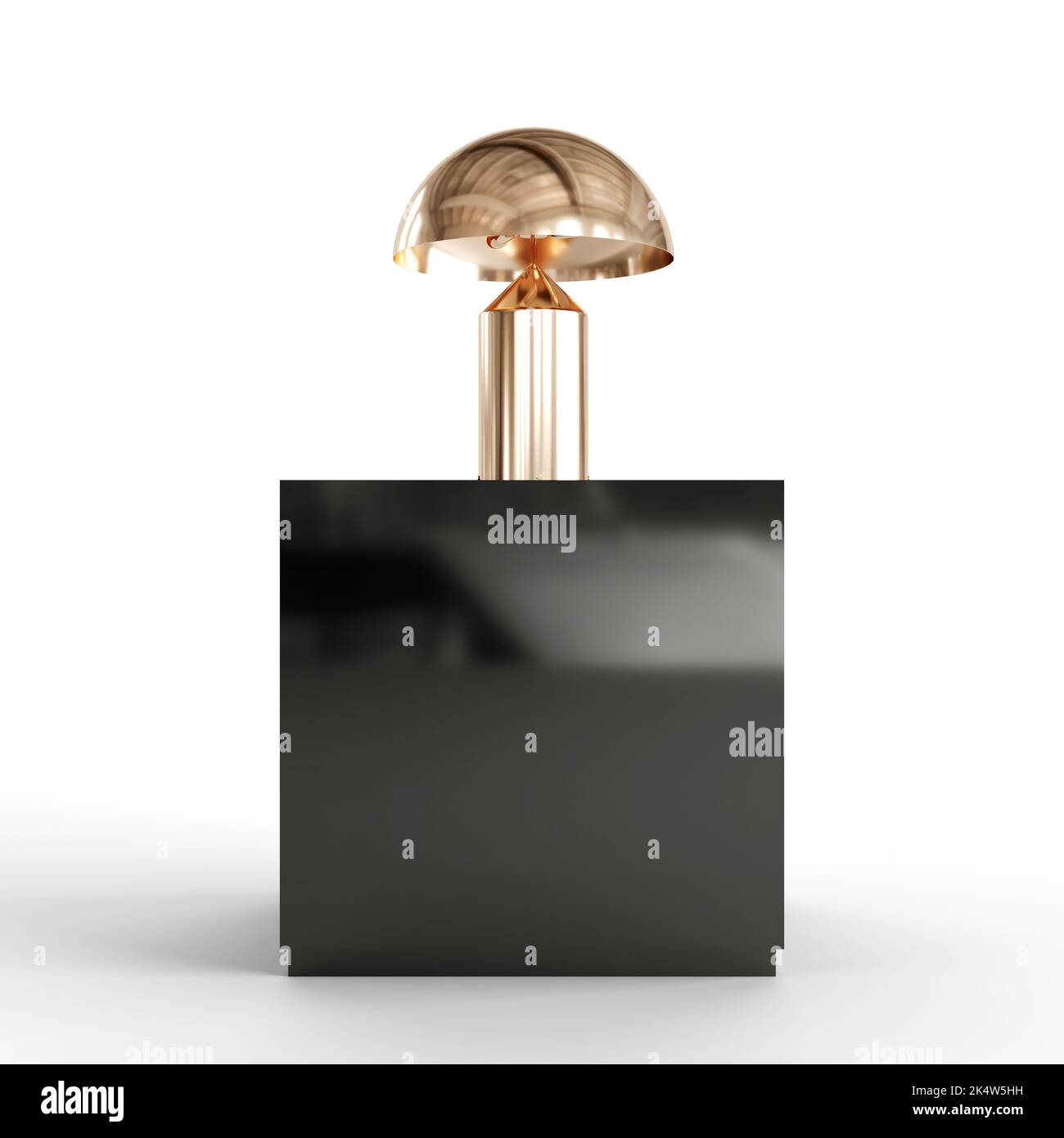 A 3D rendering of a nightstand with a lamp isolated on a white ...