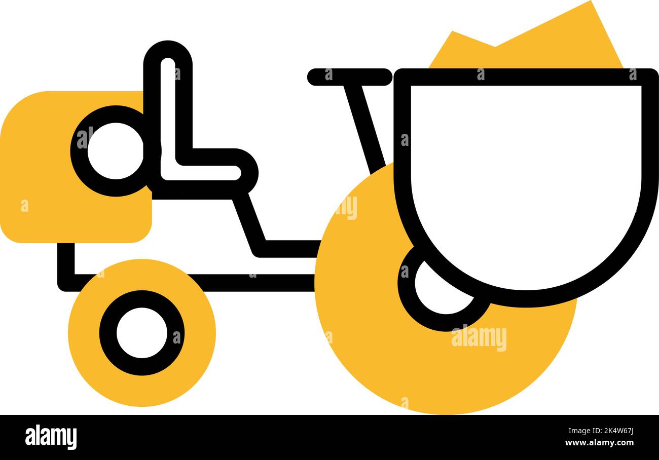 Hard equipments road roller, illustration, vector on a white background. Stock Vector