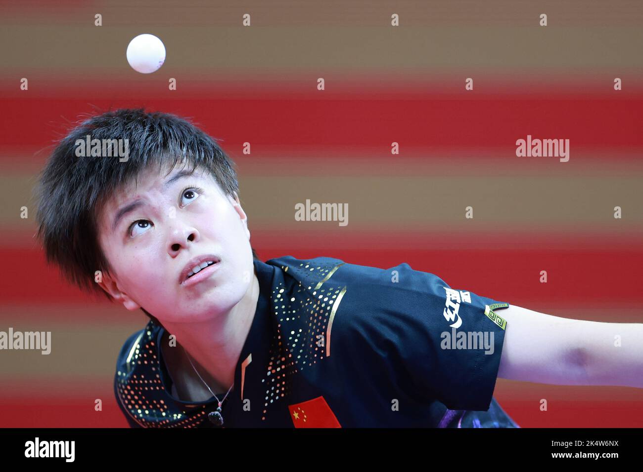 Malaysias Li Sian Alice Chang in action against Wales Charlotte Carey during the Womens Table Tennis Team Semi-Final match between Team Wales and Team Malaysia at The NEC on day three of the 2022 Commonwealth Games in Birmingham ...