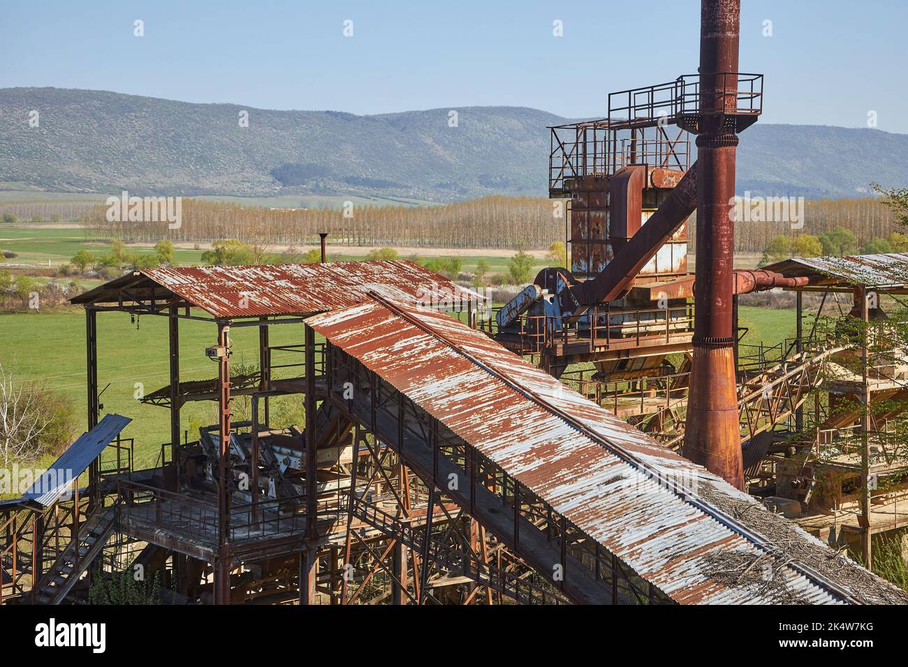 Old mining industrial facility remains Stock Photo