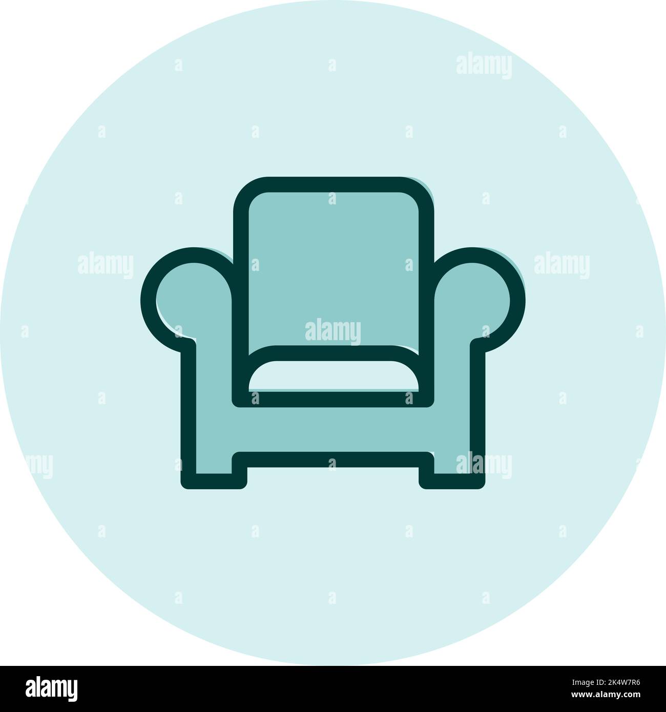 Blue armchair, illustration, vector on a white background. Stock Vector