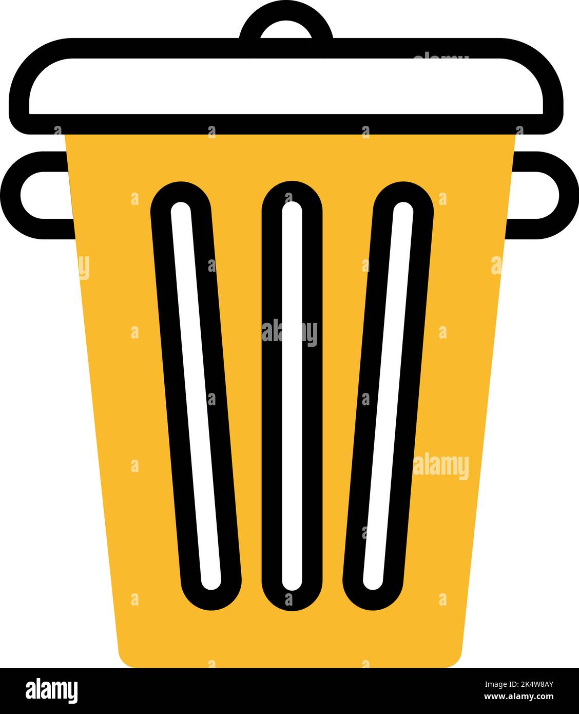 Metal recycle bin, illustration, vector on a white background. Stock Vector