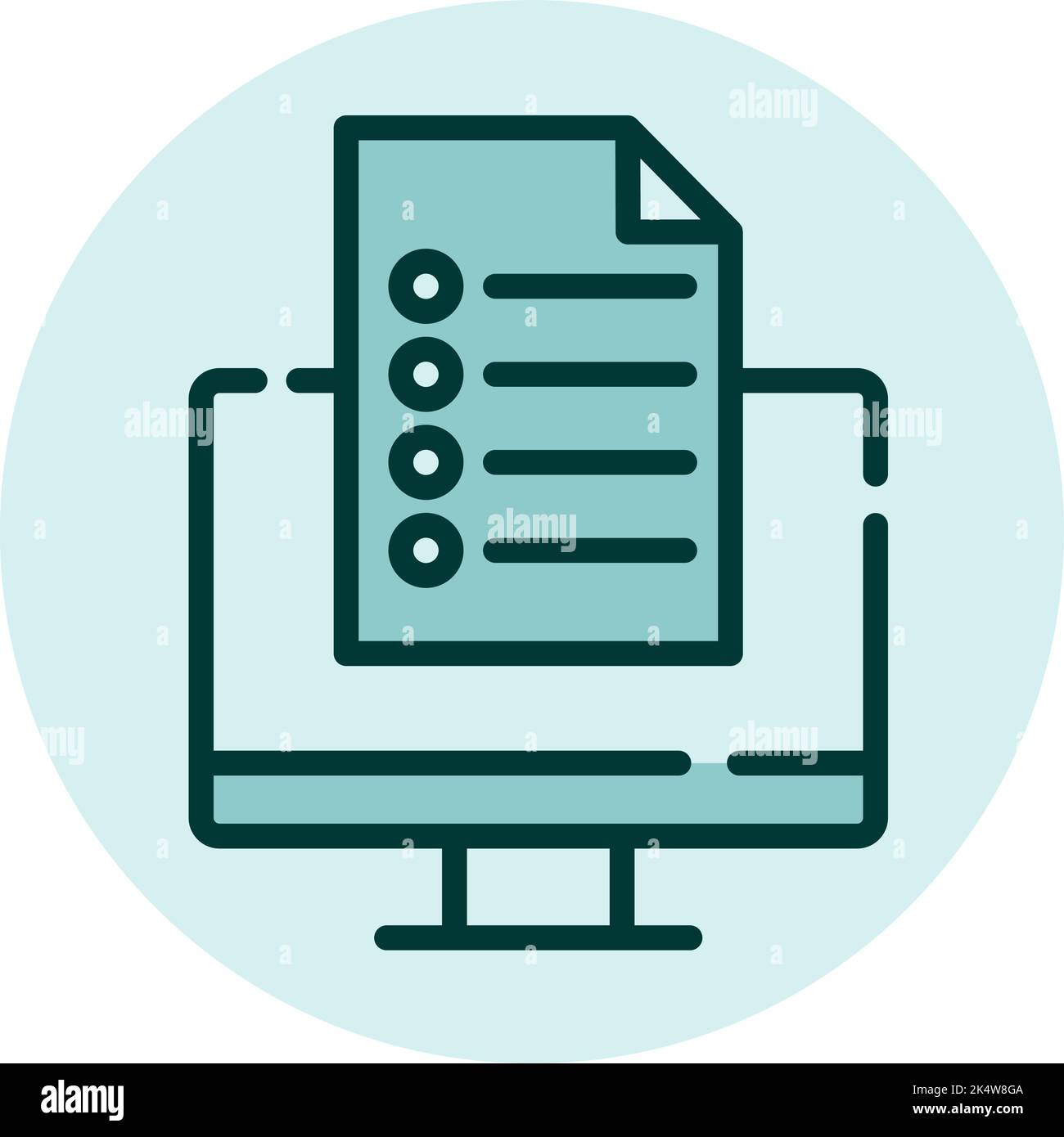 Online test, illustration, vector on a white background. Stock Vector