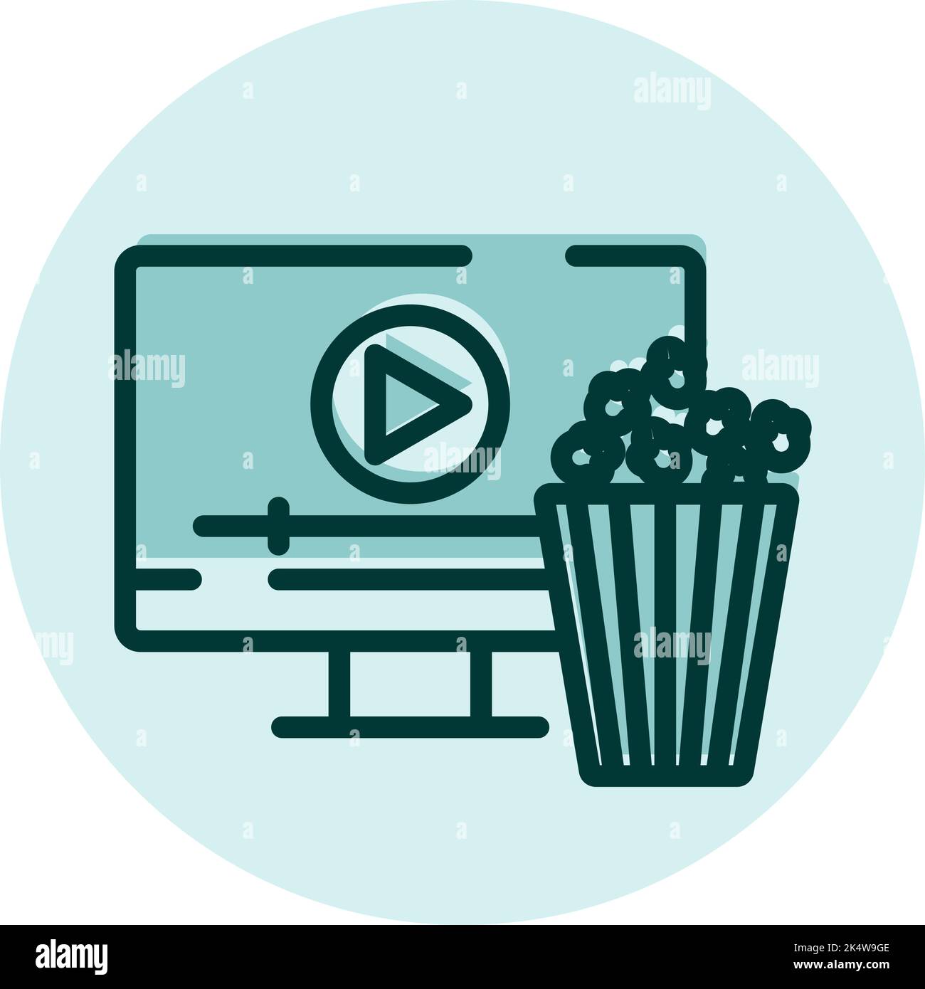 Watching films hobby, illustration, vector on a white background Stock