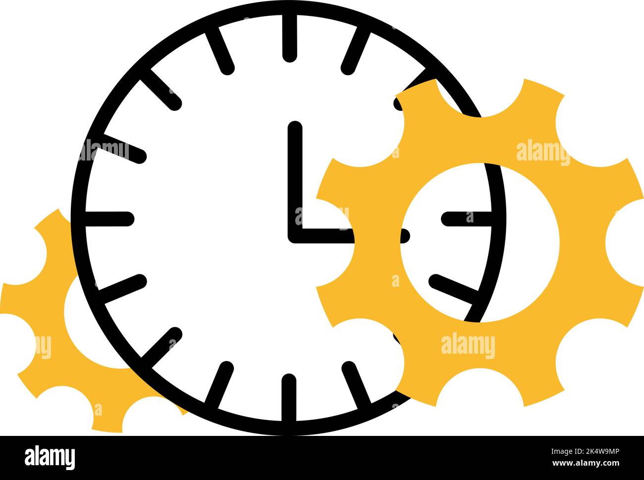 Project menagement time, illustration, vector on a white background. Stock Vector