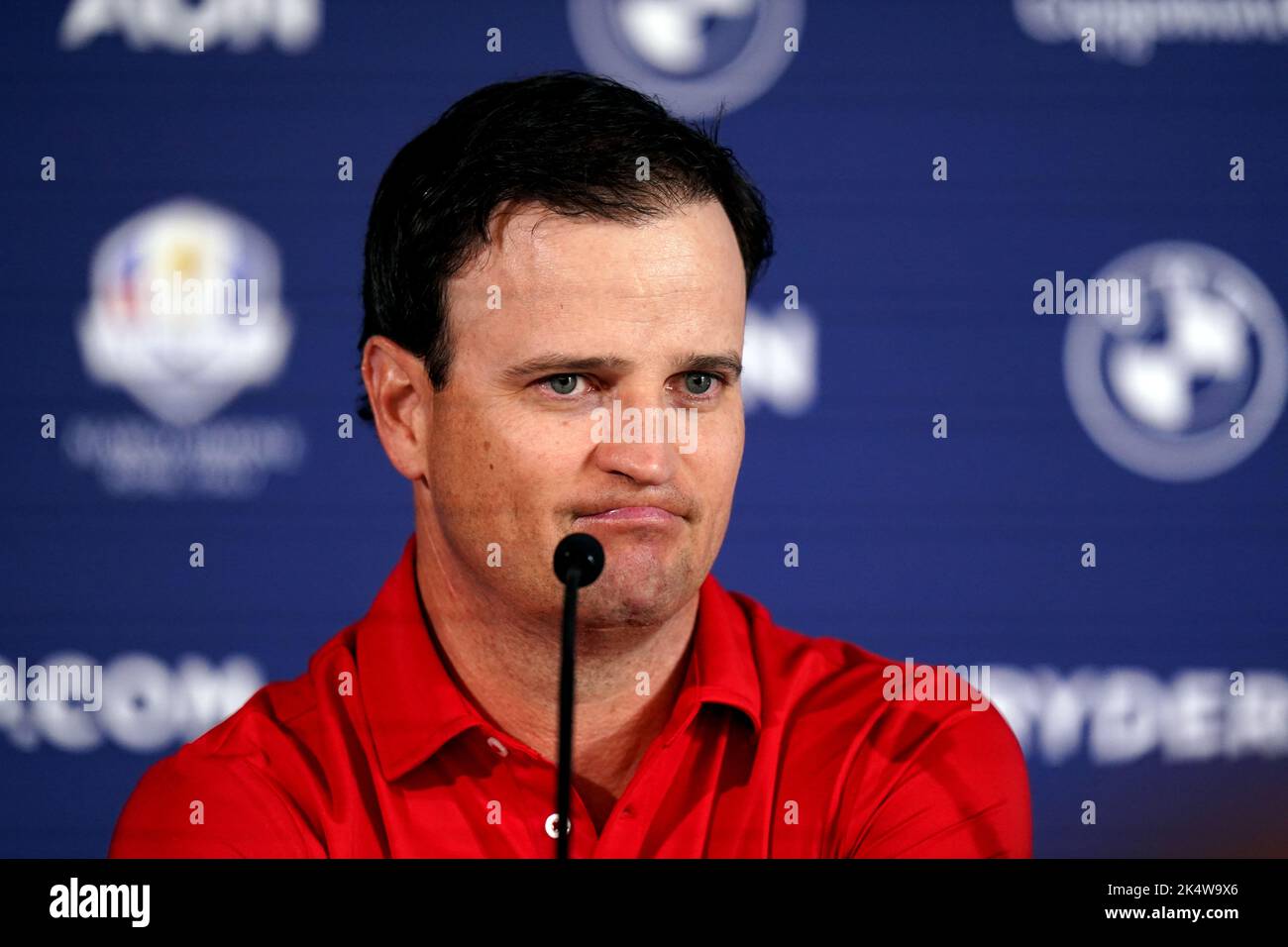 USA Ryder Cup captain Zach Johnson during a press conference at the