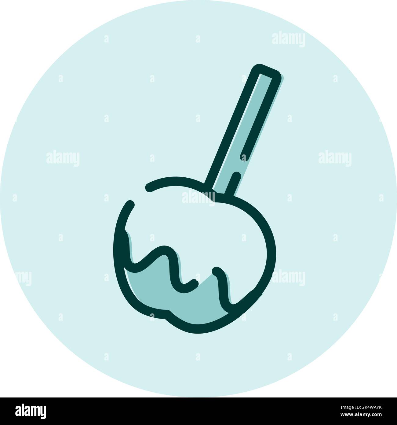 Caramel apple, illustration, vector on a white background. Stock Vector