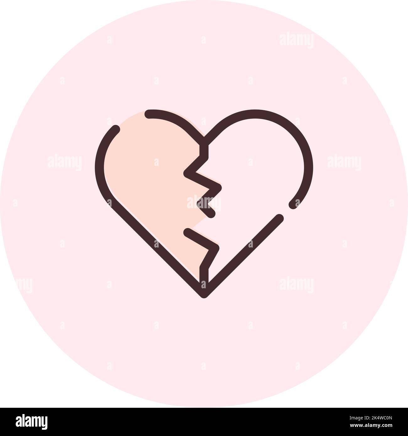 Broken heart, illustration, vector on a white background Stock Vector ...