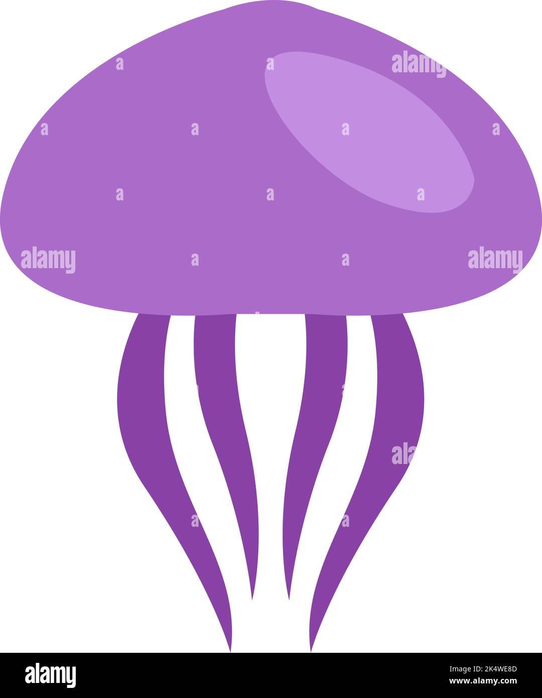 Ocean jelly fish, illustration, vector on a white background. Stock Vector