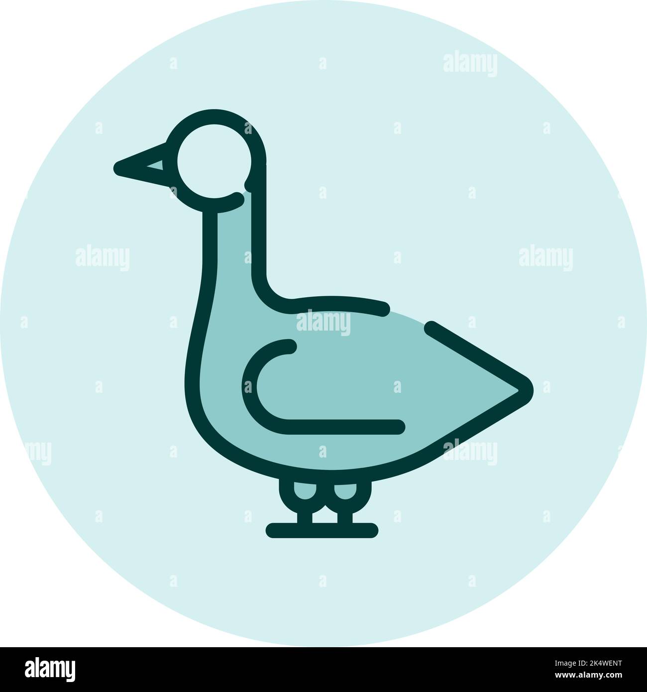 Wild goose, illustration, vector on a white background. Stock Vector