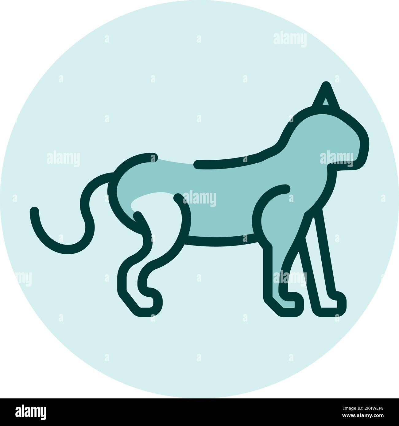 Wild cat, illustration, vector on a white background. Stock Vector