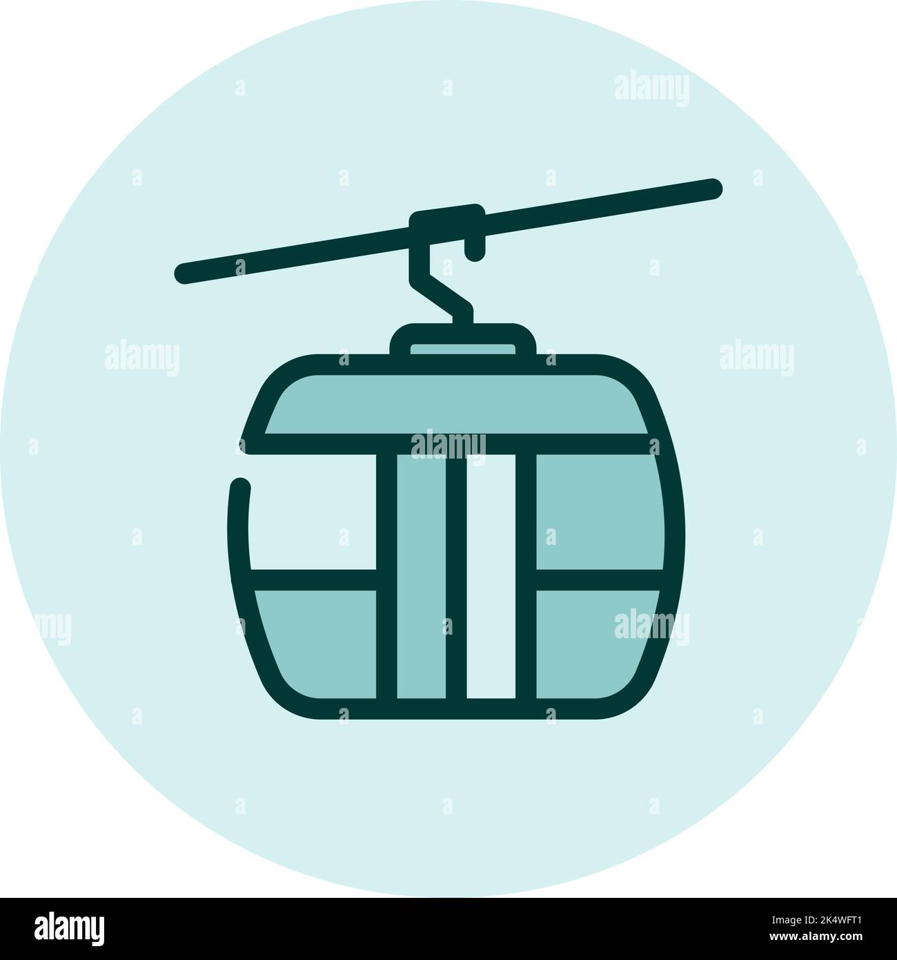 Mountain tramway, illustration, vector on a white background. Stock Vector