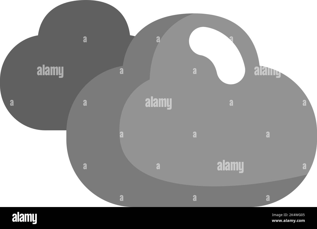 Grey clouds, illustration, vector on a white background. Stock Vector