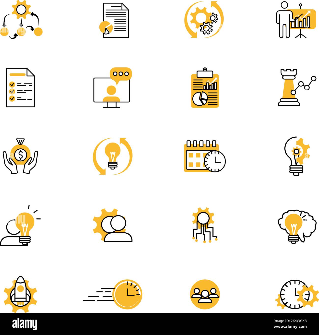 Project menagement, illustration, vector on a white background. Stock Vector